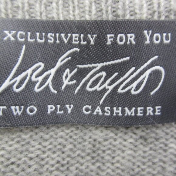 Lord & Taylor Men XL Light Heather Gray 100% 2 Ply Cashmere V Neck Sweater - Picture 3 of 8